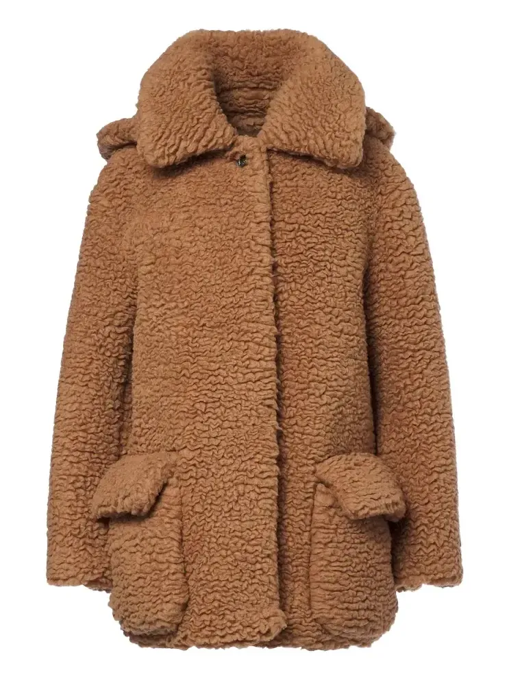 Wool and silk teddy coat