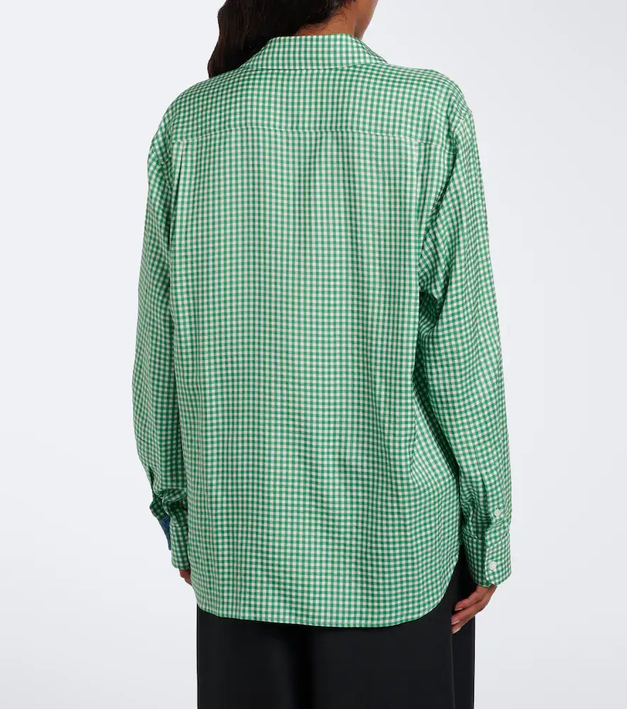 Loewe Double L gingham silk twill shirt | Thumbnail 2 Loewe Double L gingham silk twill shirt | Thumbnail 2