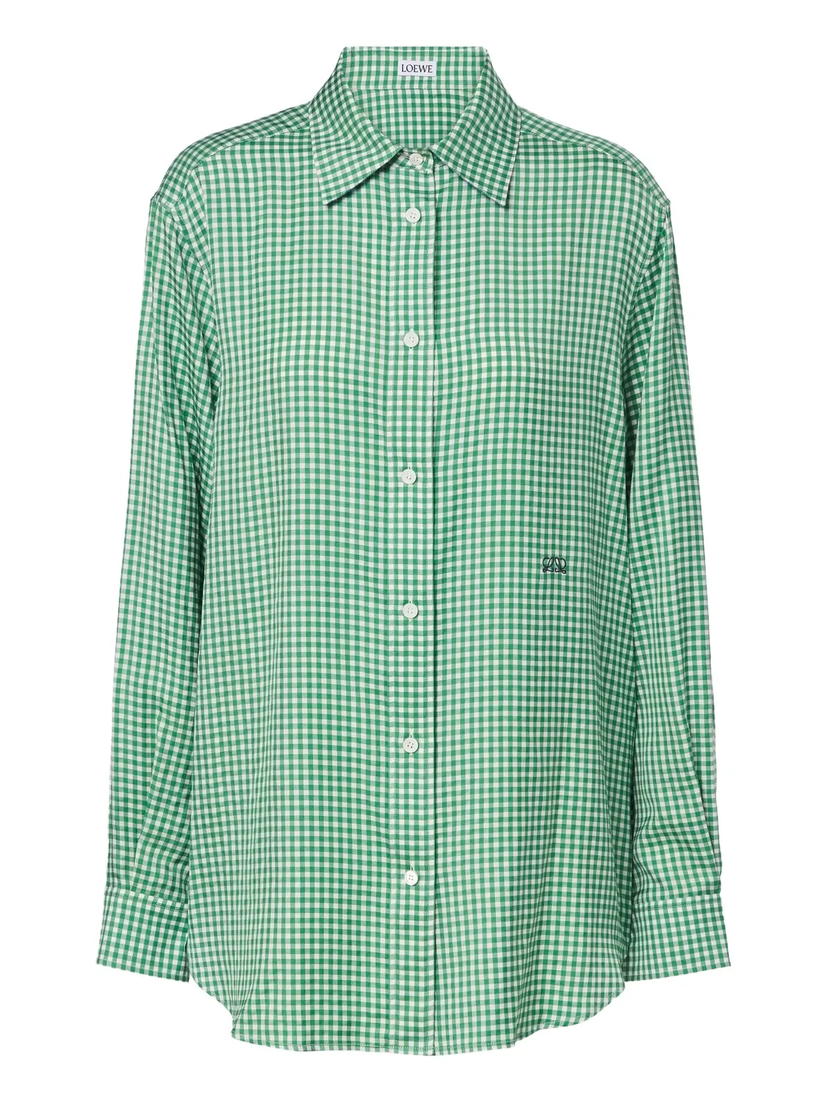 Loewe Double L gingham silk twill shirt