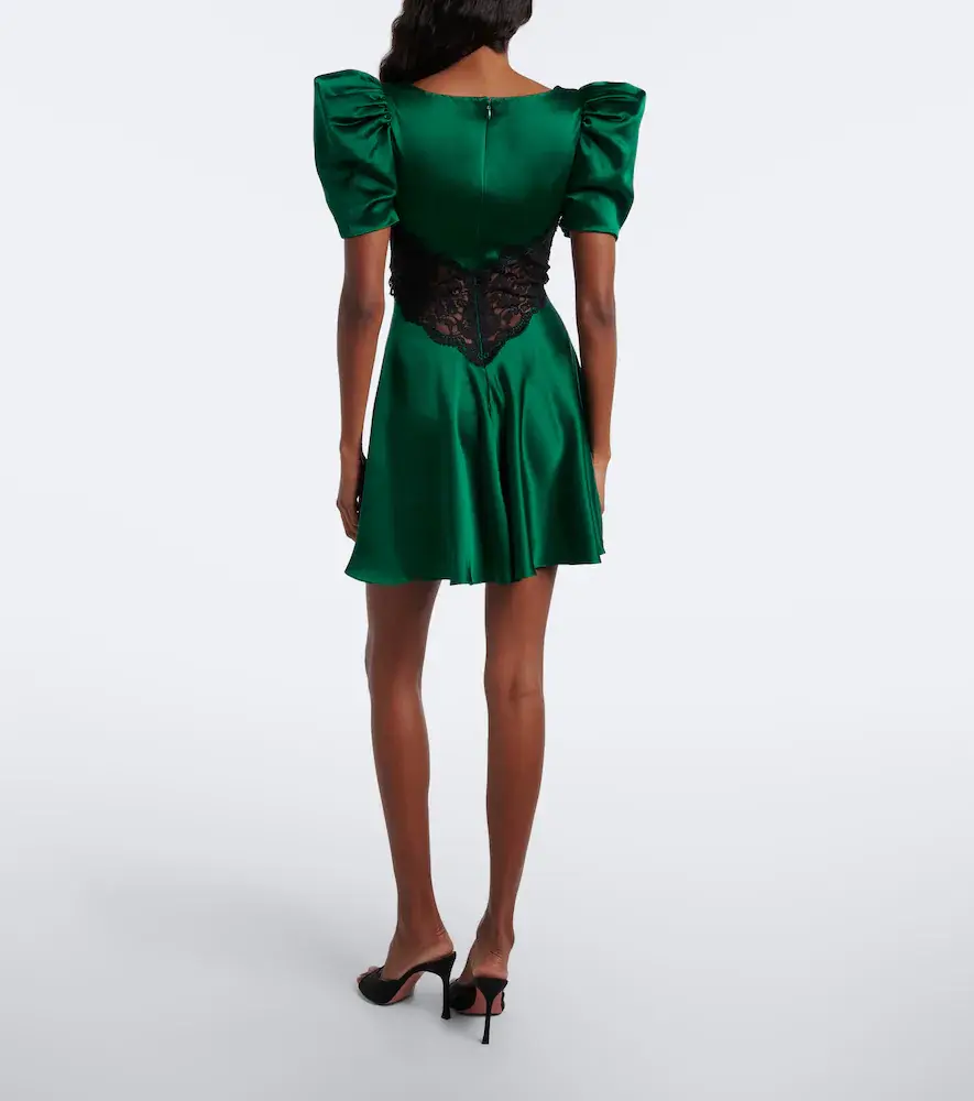 Rodarte Lace-trimmed silk satin minidress | Thumbnail 3 Rodarte Lace-trimmed silk satin minidress | Thumbnail 3