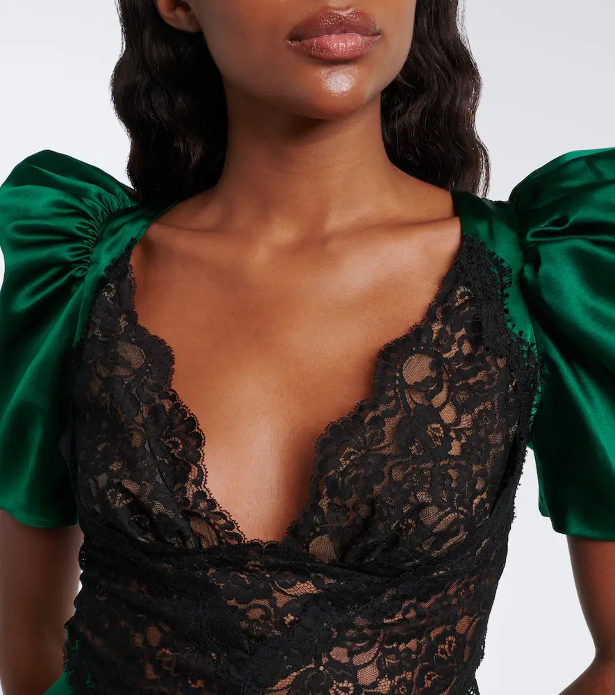 Rodarte Lace-trimmed silk satin minidress | Thumbnail 5 Rodarte Lace-trimmed silk satin minidress | Thumbnail 5