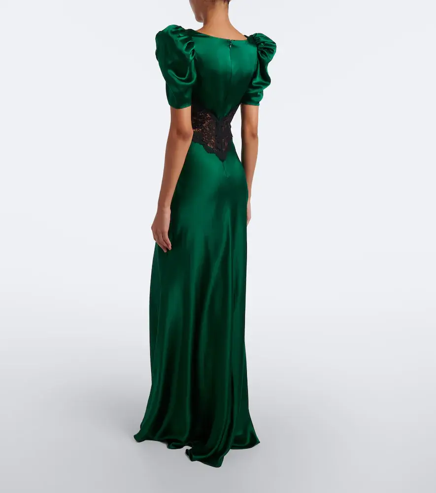 Rodarte Lace-trimmed silk satin gown | Thumbnail 2
