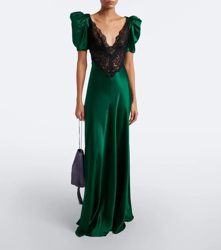 Rodarte Lace-trimmed silk satin gown | Thumbnail 3