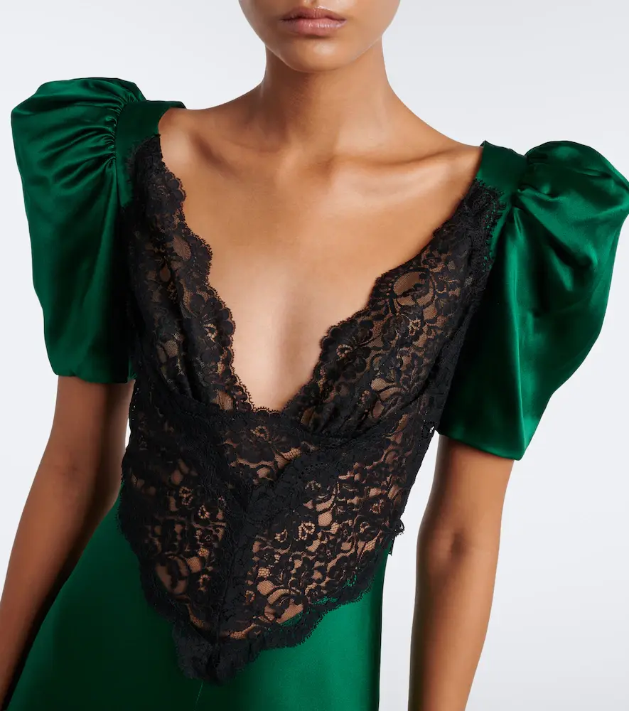 Rodarte Lace-trimmed silk satin gown | Thumbnail 5