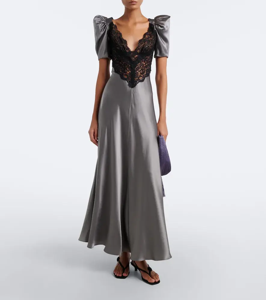 Rodarte Lace-trimmed silk satin gown | Thumbnail 2 Rodarte Lace-trimmed silk satin gown | Thumbnail 2