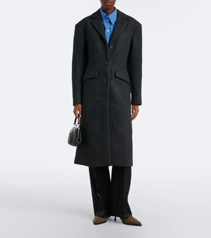 Ganni Wool and cashmere-blend coat | Thumbnail 3 Ganni Wool and cashmere-blend coat | Thumbnail 3