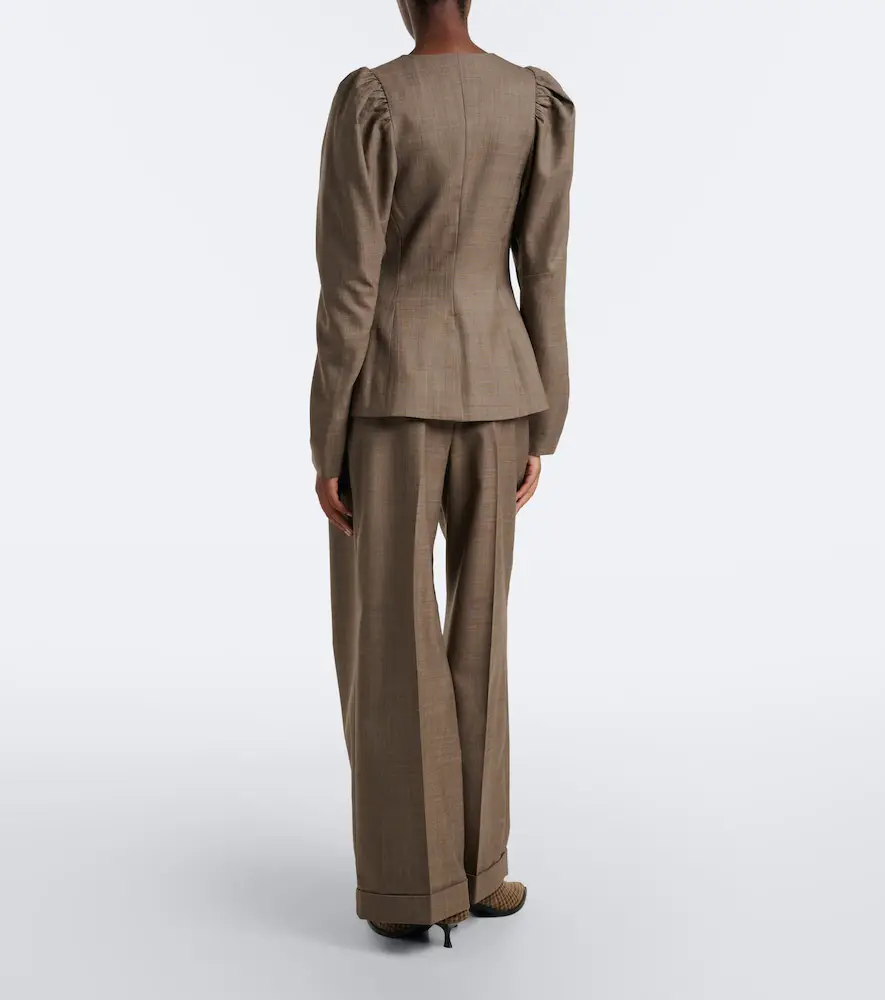 Ganni Wool-blend wide-leg pants | Thumbnail 6