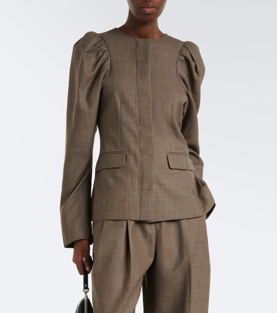 Ganni Wool-blend blazer | Thumbnail 4 Ganni Wool-blend blazer | Thumbnail 4