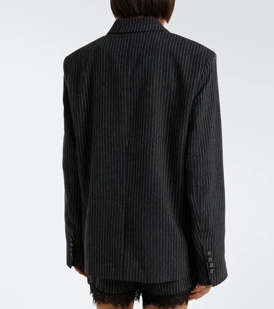 Ganni Pinstripe flannel blazer | Thumbnail 4