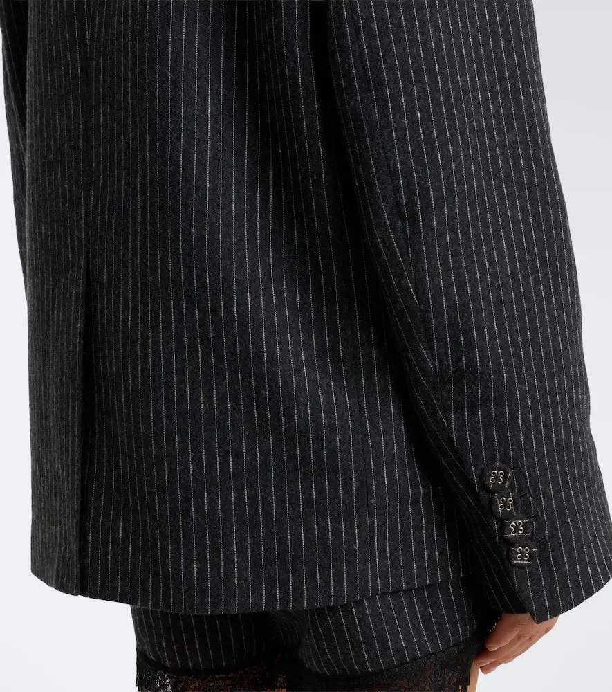 Ganni Pinstripe flannel blazer | Thumbnail 5