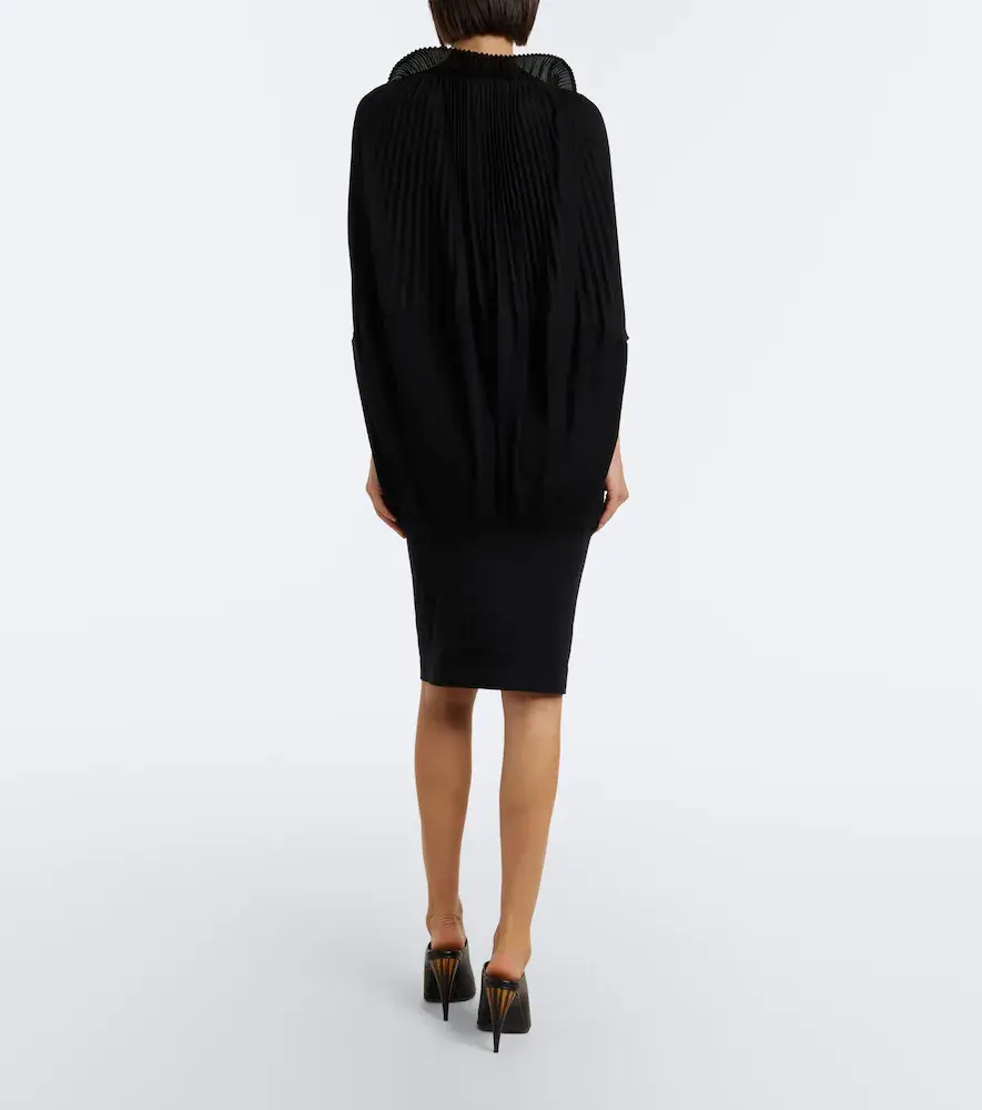 Junya Watanabe Pleated wool-paneled midi dress | Thumbnail 6 Junya Watanabe Pleated wool-paneled midi dress | Thumbnail 6