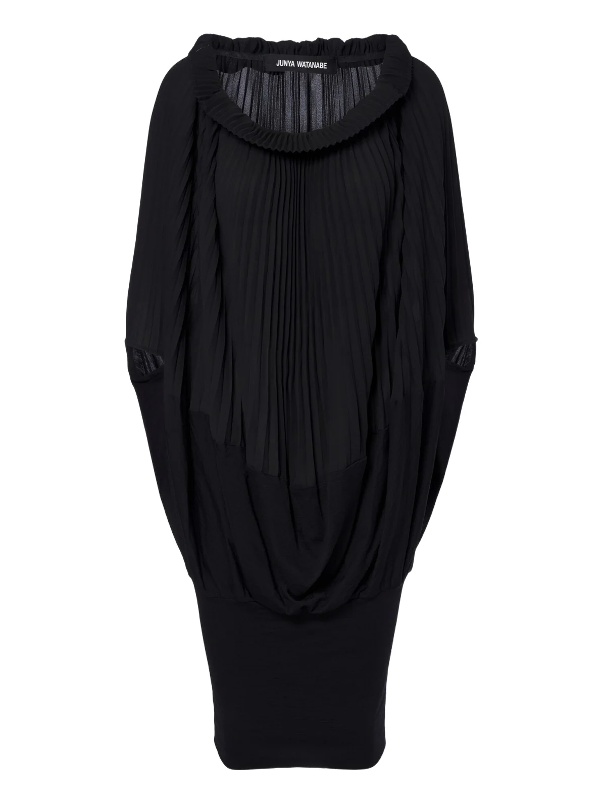 Junya Watanabe Pleated wool-paneled midi dress