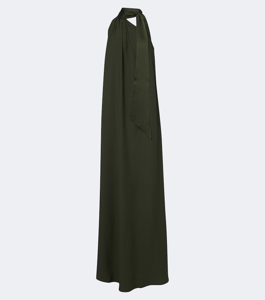 Astor scarf-detail one-shoulder gown Astor scarf-detail one-shoulder gown