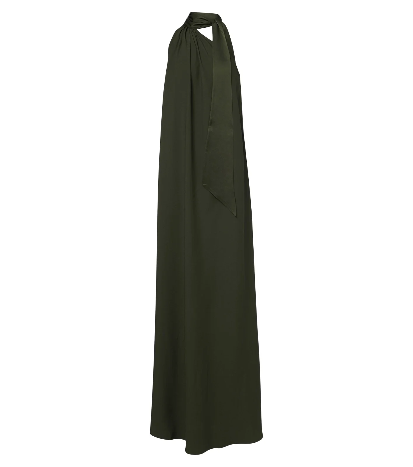 Astor scarf-detail one-shoulder gown