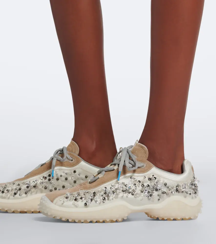Miu Miu Bubble embellished suede-trimmed sneakers | Thumbnail 6 Miu Miu Bubble embellished suede-trimmed sneakers | Thumbnail 6