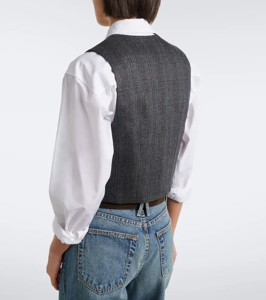 Nili Lotan Ismael checked wool and cashmere vest | Thumbnail 2