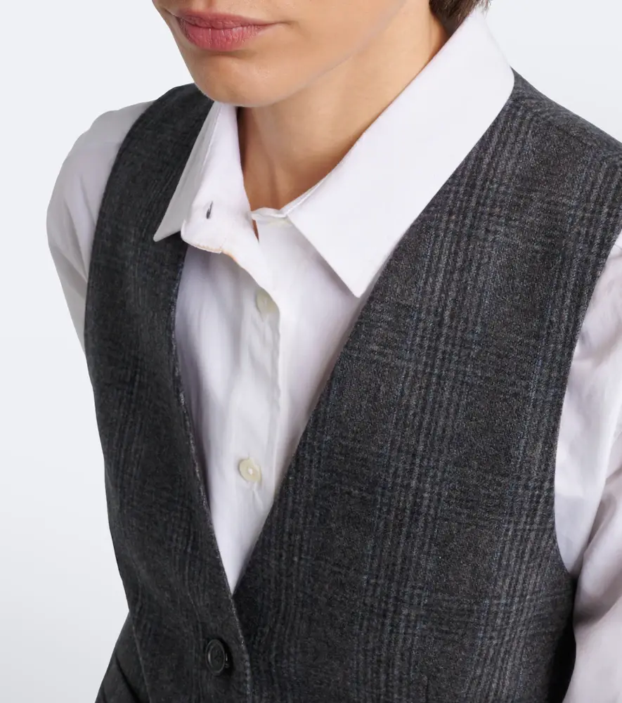 Nili Lotan Ismael checked wool and cashmere vest | Thumbnail 3