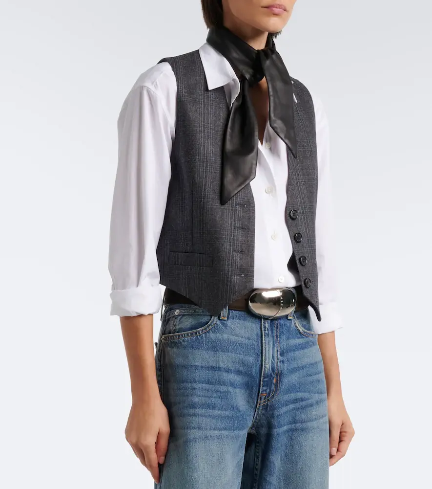 Nili Lotan Ismael checked wool and cashmere vest | Thumbnail 5