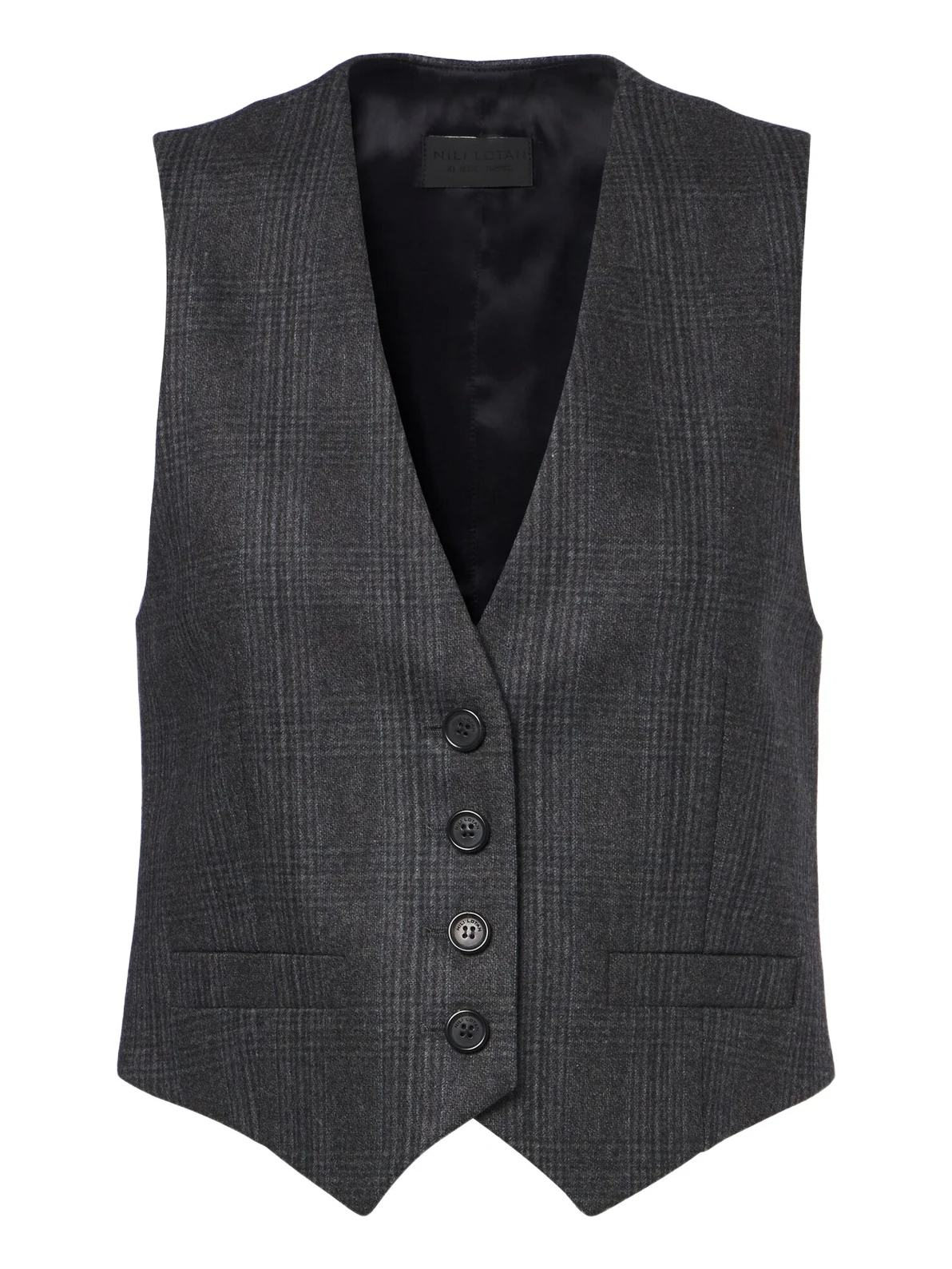 Nili Lotan Ismael checked wool and cashmere vest