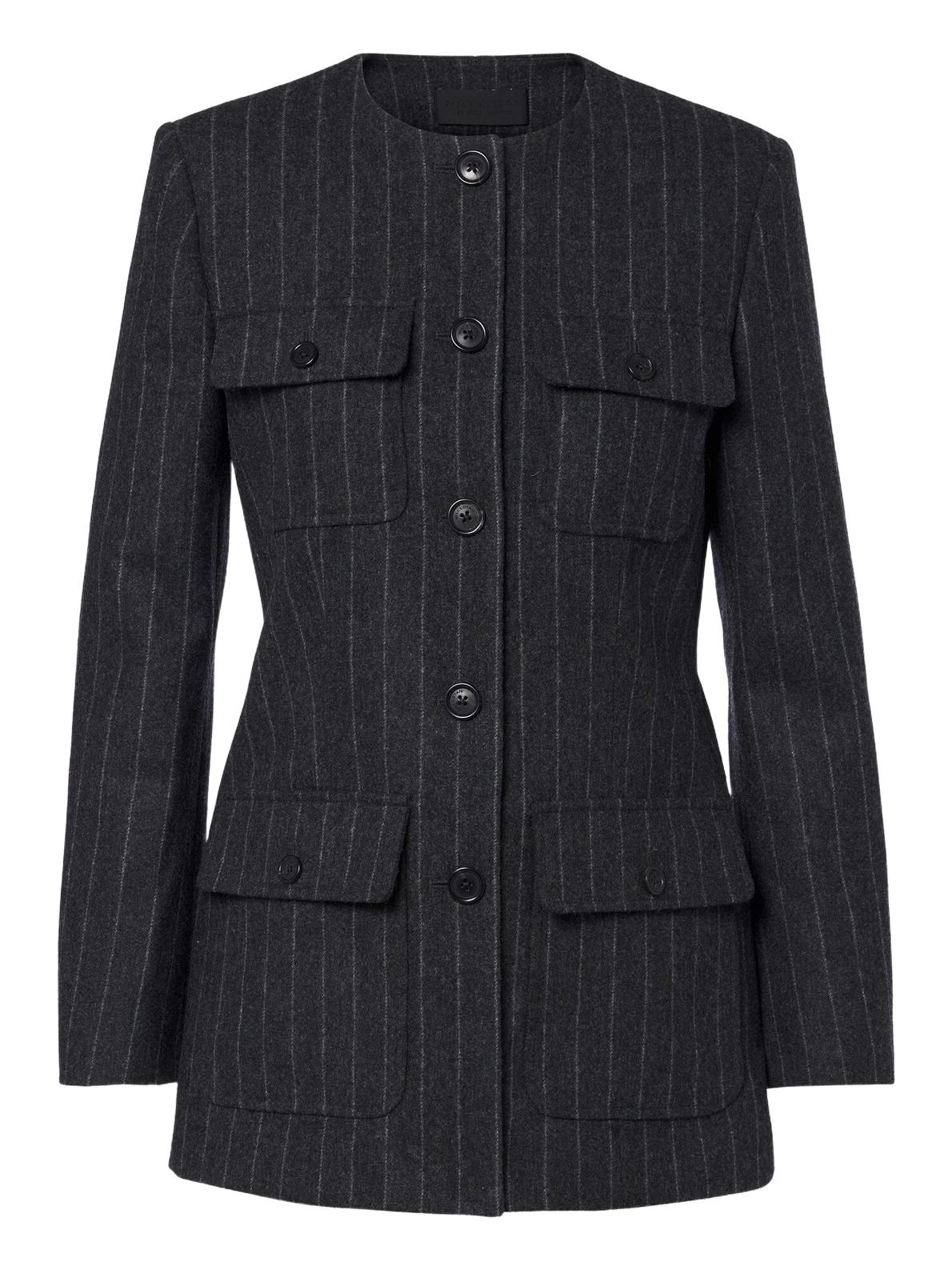 Jenette chalk stripe virgin wool jacket