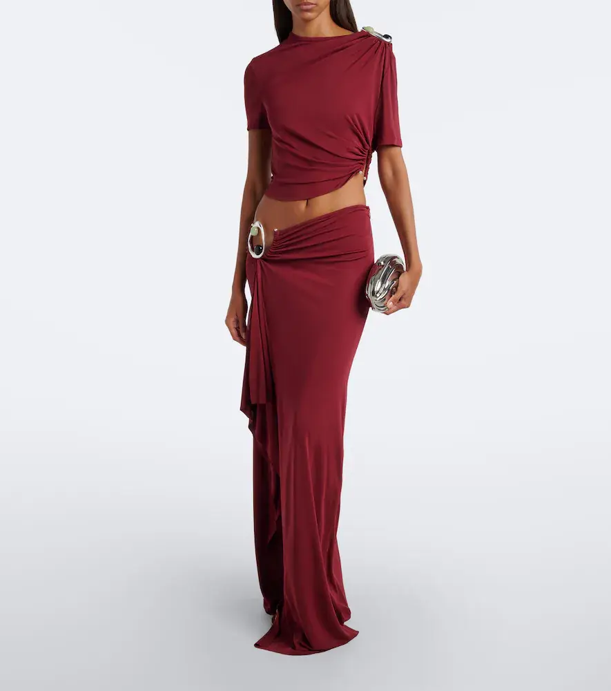 Christopher Esber Orica Crystal gathered jersey maxi skirt | Thumbnail 6 Christopher Esber Orica Crystal gathered jersey maxi skirt | Thumbnail 6
