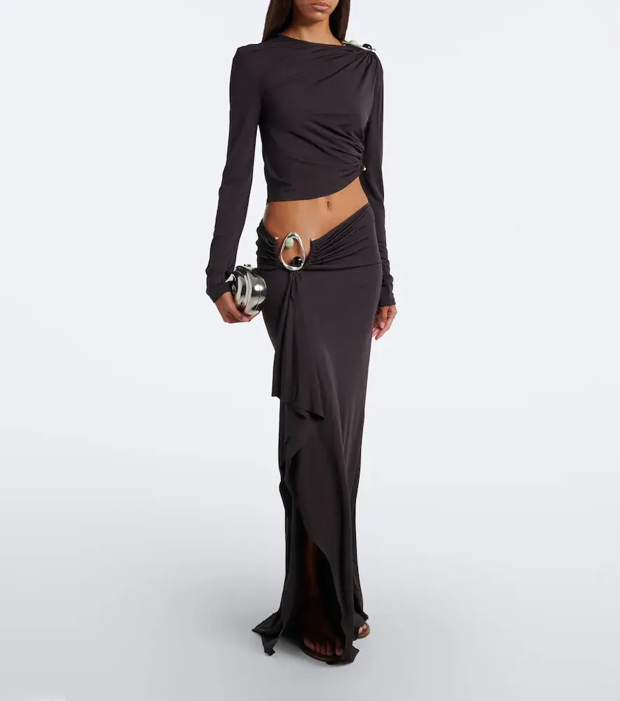 Christopher Esber Orica Crystal ruched jersey crop top | Thumbnail 6 Christopher Esber Orica Crystal ruched jersey crop top | Thumbnail 6