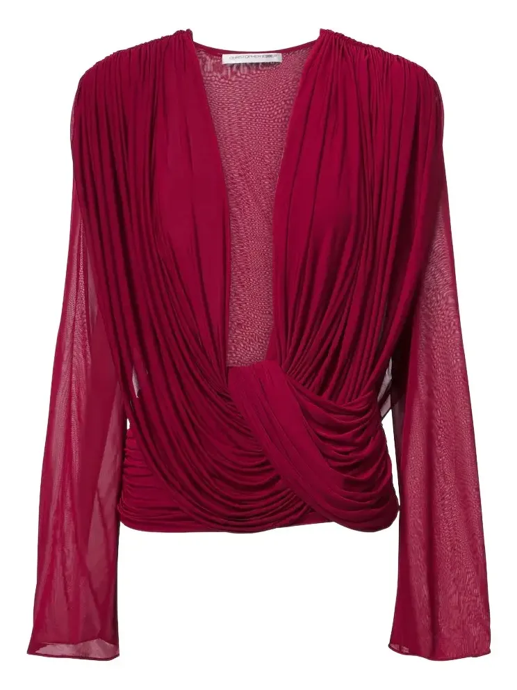 Christopher Esber Ripple draped jersey top