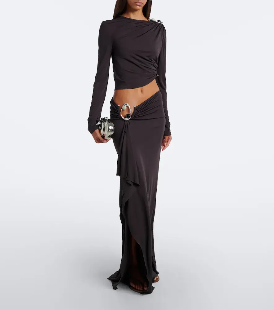 Christopher Esber Orica Crystal gathered jersey maxi skirt | Thumbnail 3 Christopher Esber Orica Crystal gathered jersey maxi skirt | Thumbnail 3