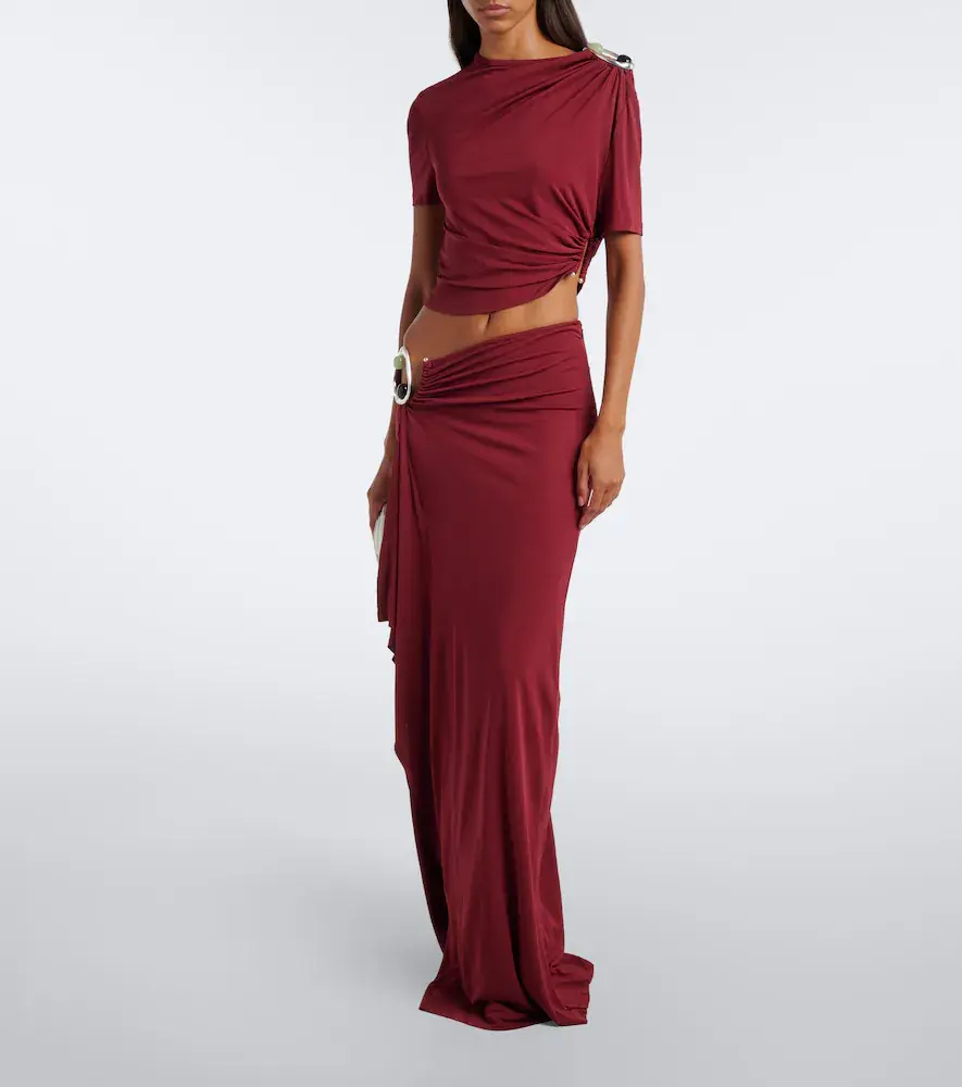 Christopher Esber Orica Crystal ruched jersey crop top | Thumbnail 2 Christopher Esber Orica Crystal ruched jersey crop top | Thumbnail 2