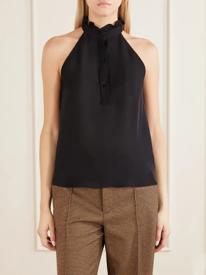 Nili Lotan Daniella Silk-georgette Halterneck Blouse | Thumbnail 3 Nili Lotan Daniella Silk-georgette Halterneck Blouse | Thumbnail 3