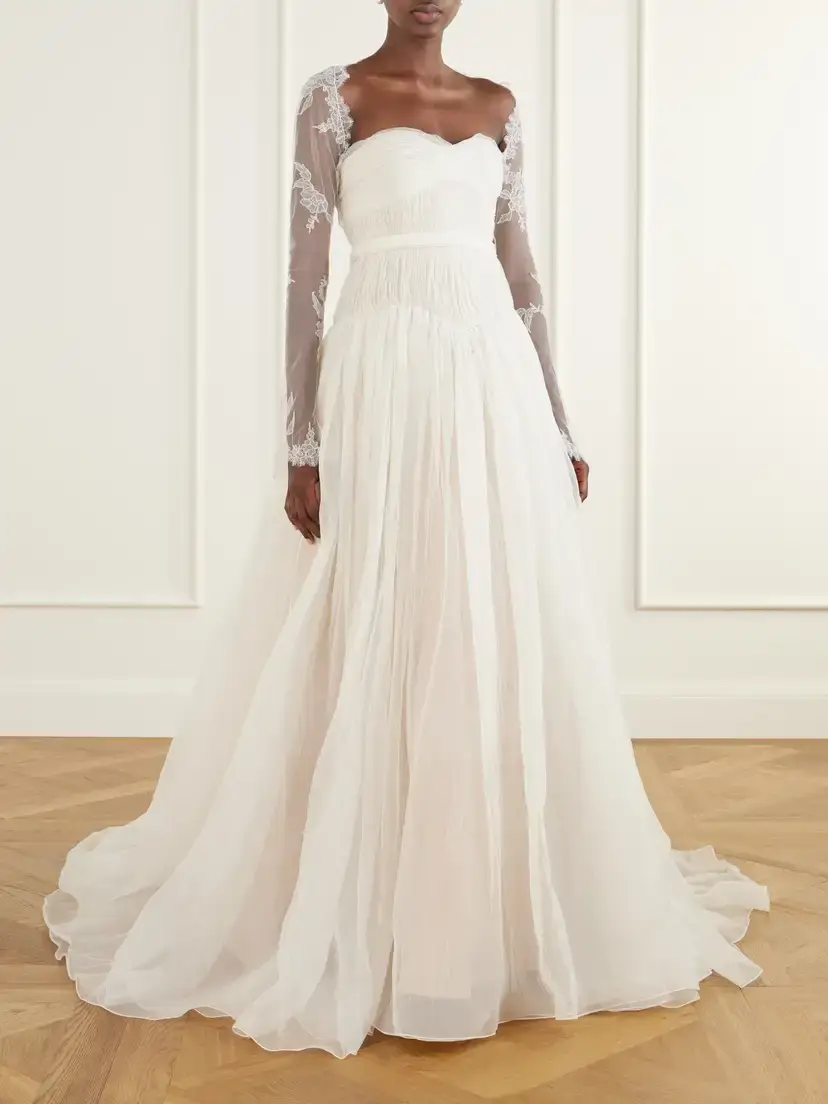 Danielle Frankel Taylor Lace-appliqué Tulle Cropped Bolero | Thumbnail 2 Danielle Frankel Taylor Lace-appliqué Tulle Cropped Bolero | Thumbnail 2