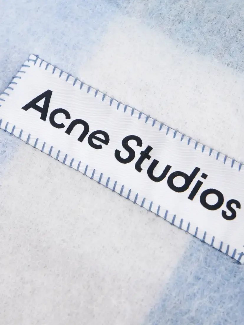 Acne Studios Fringed Checked Brushed-knit Scarf | Thumbnail 4 Acne Studios Fringed Checked Brushed-knit Scarf | Thumbnail 4