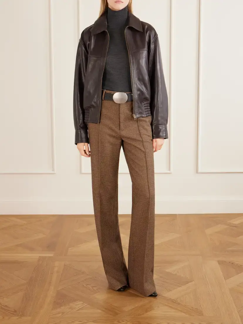 Nili Lotan Etoile Pleated Virgin Wool-herringbone Straight-leg Pants | Thumbnail 2 Nili Lotan Etoile Pleated Virgin Wool-herringbone Straight-leg Pants | Thumbnail 2