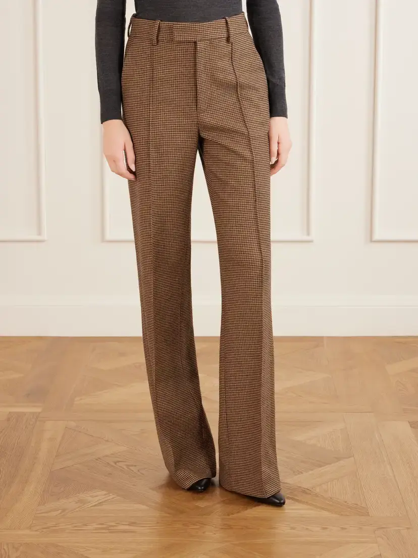 Nili Lotan Etoile Pleated Virgin Wool-herringbone Straight-leg Pants | Thumbnail 3 Nili Lotan Etoile Pleated Virgin Wool-herringbone Straight-leg Pants | Thumbnail 3