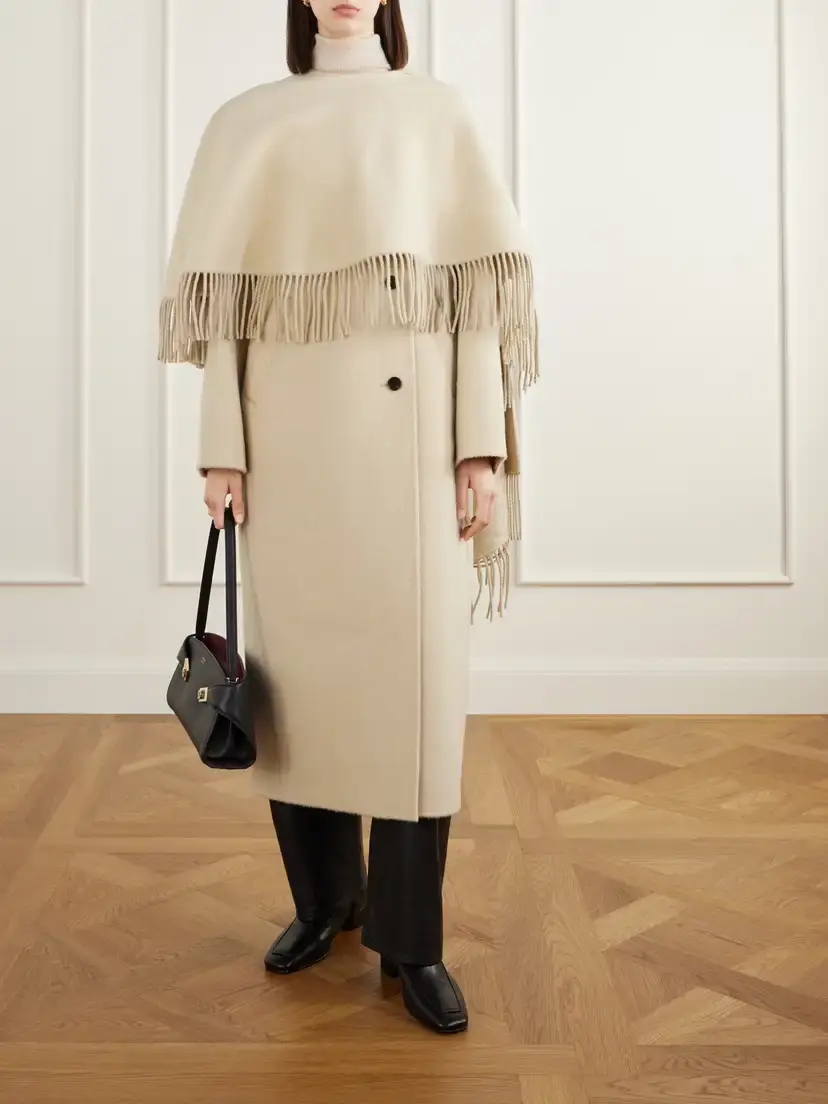 RÓHE Layered Fringed Wool And Alpaca-blend Coat - Neutrals | Thumbnail 2