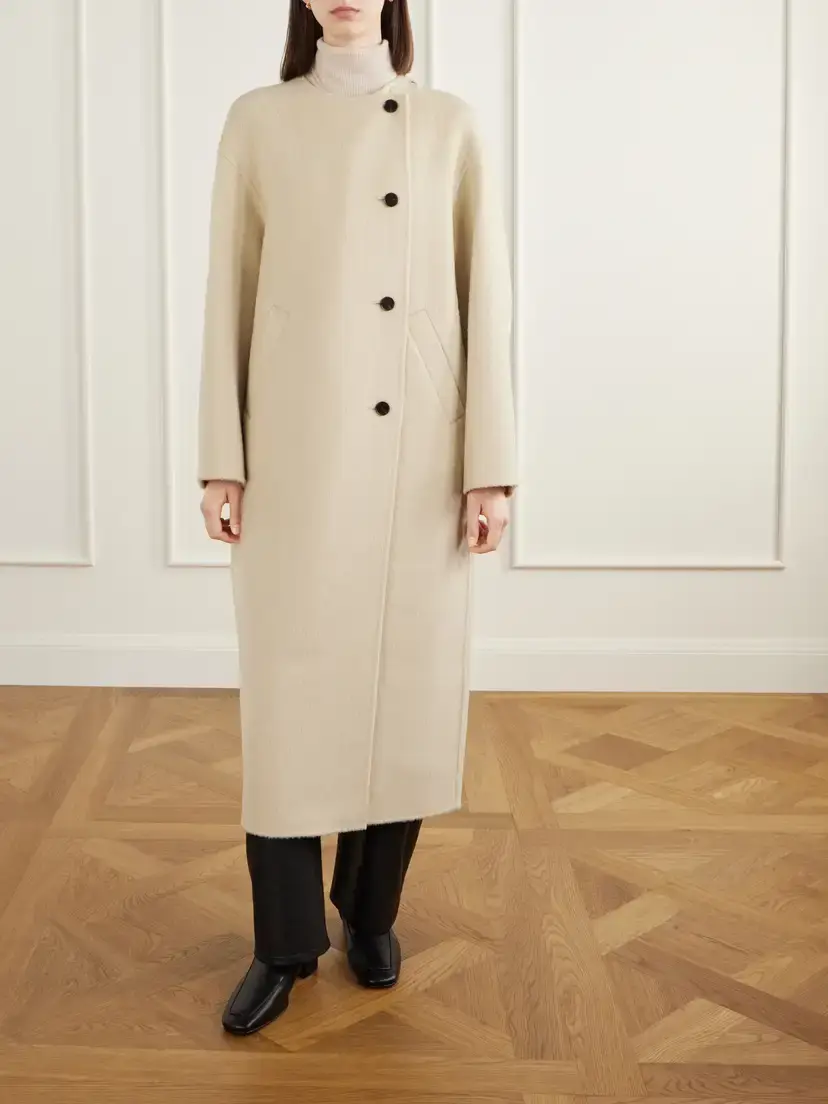 RÓHE Layered Fringed Wool And Alpaca-blend Coat - Neutrals | Thumbnail 3
