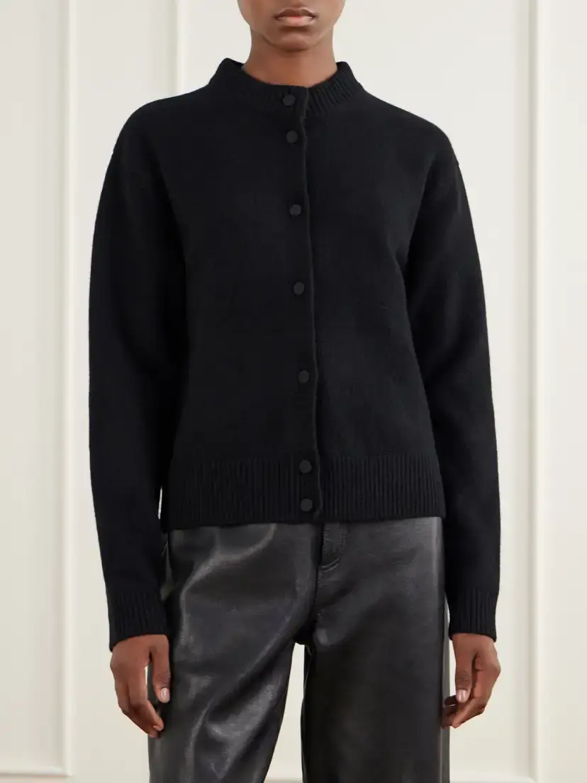 RÓHE Calf Hair-trimmed Wool-blend Cardigan | Thumbnail 3 RÓHE Calf Hair-trimmed Wool-blend Cardigan | Thumbnail 3