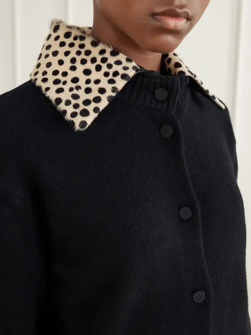 RÓHE Calf Hair-trimmed Wool-blend Cardigan | Thumbnail 6 RÓHE Calf Hair-trimmed Wool-blend Cardigan | Thumbnail 6