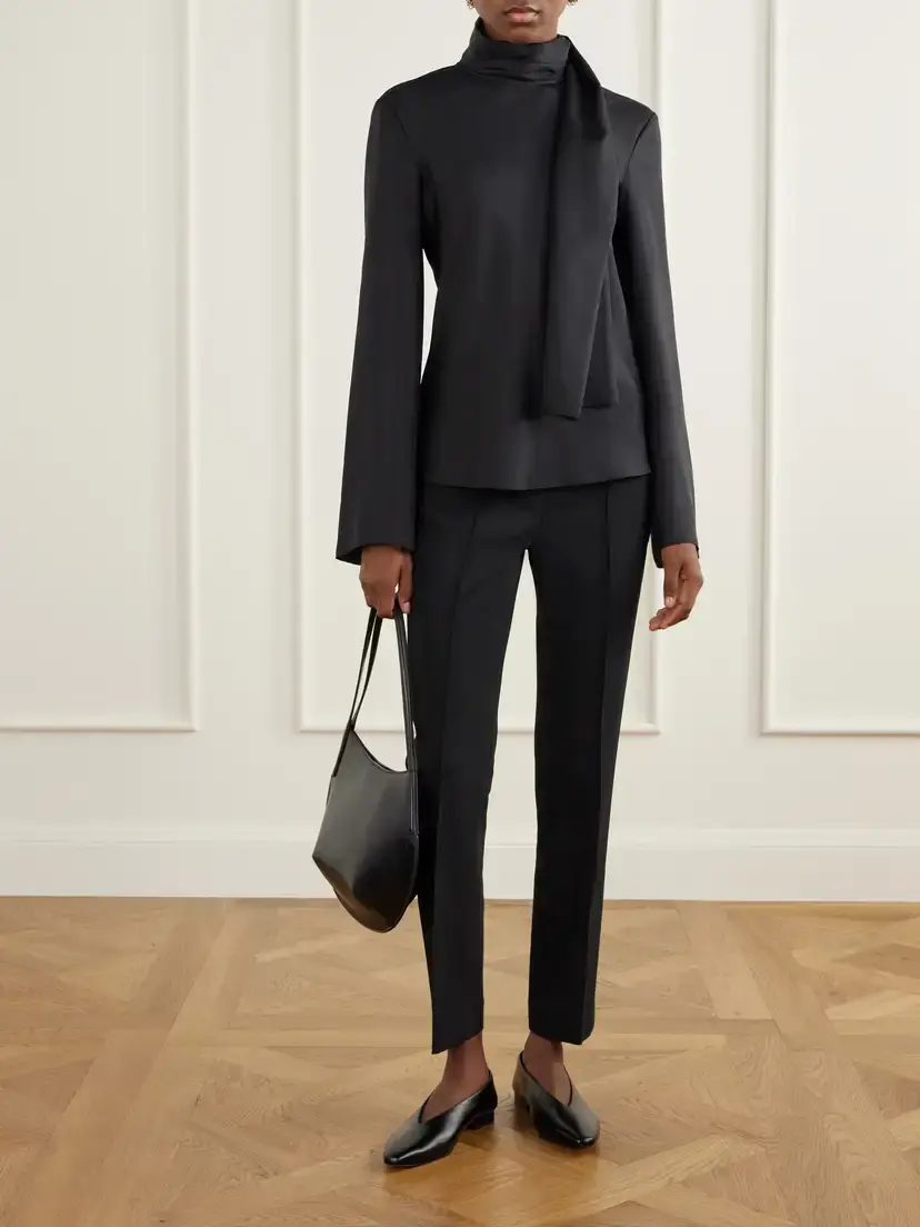 RÓHE Tie-detailed Silk-satin Blouse | Thumbnail 2 RÓHE Tie-detailed Silk-satin Blouse | Thumbnail 2