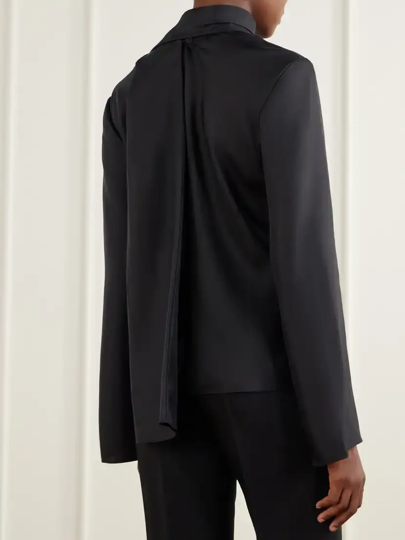 RÓHE Tie-detailed Silk-satin Blouse | Thumbnail 3 RÓHE Tie-detailed Silk-satin Blouse | Thumbnail 3