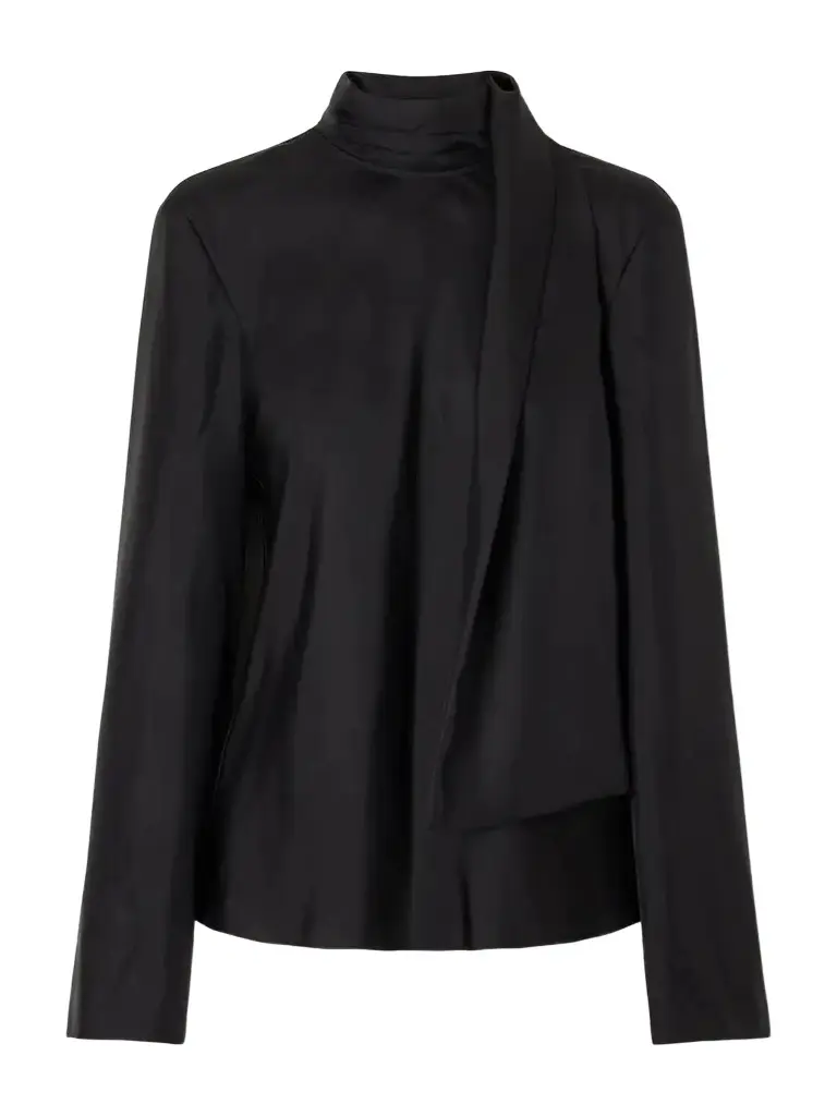 RÓHE Tie-detailed Silk-satin Blouse