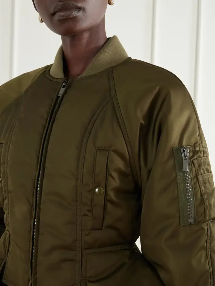 Balmain Paneled Cropped Satin Jacket | Thumbnail 5 Balmain Paneled Cropped Satin Jacket | Thumbnail 5