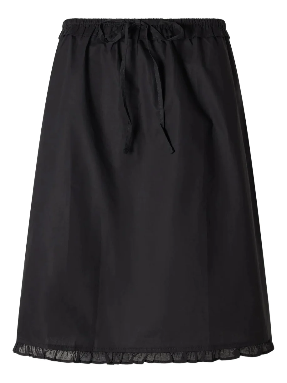 One Frill Organic Cotton-poplin Knee-length Skirt One Frill Organic Cotton-poplin Knee-length Skirt