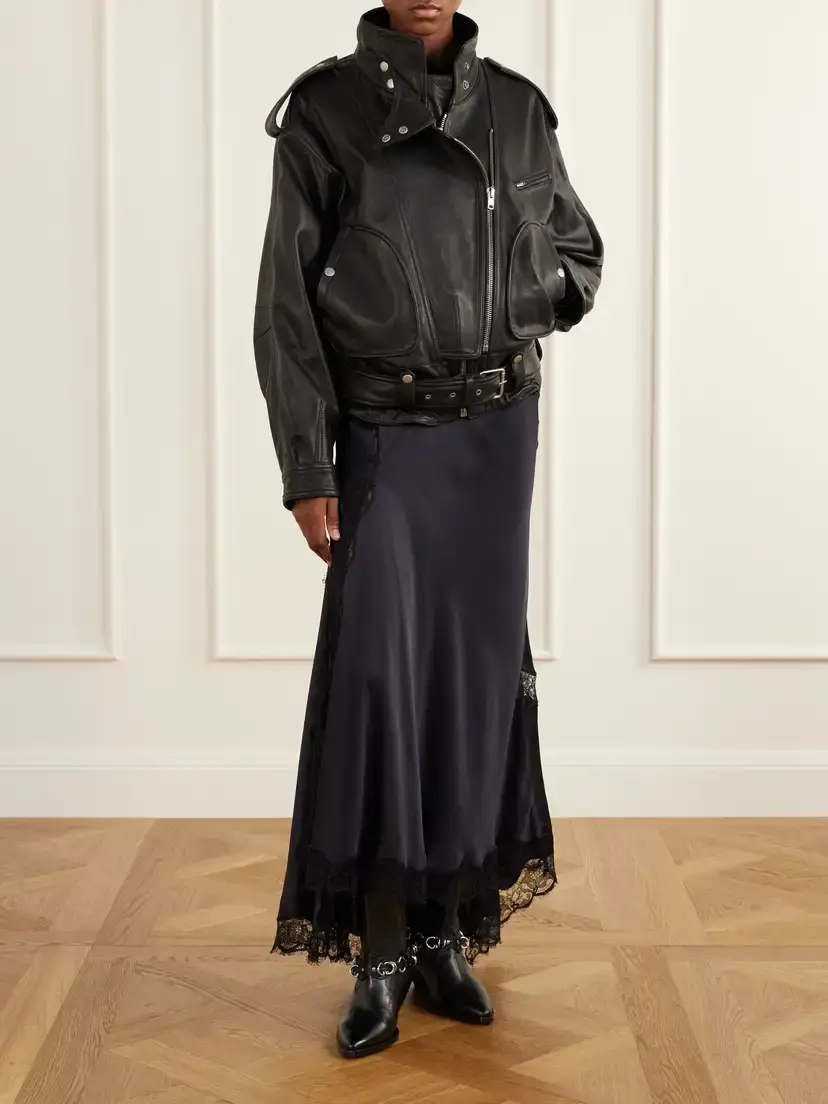 Isabel Marant Alexandra Lace-detailed Silk-blend Satin Midi Skirt | Thumbnail 2