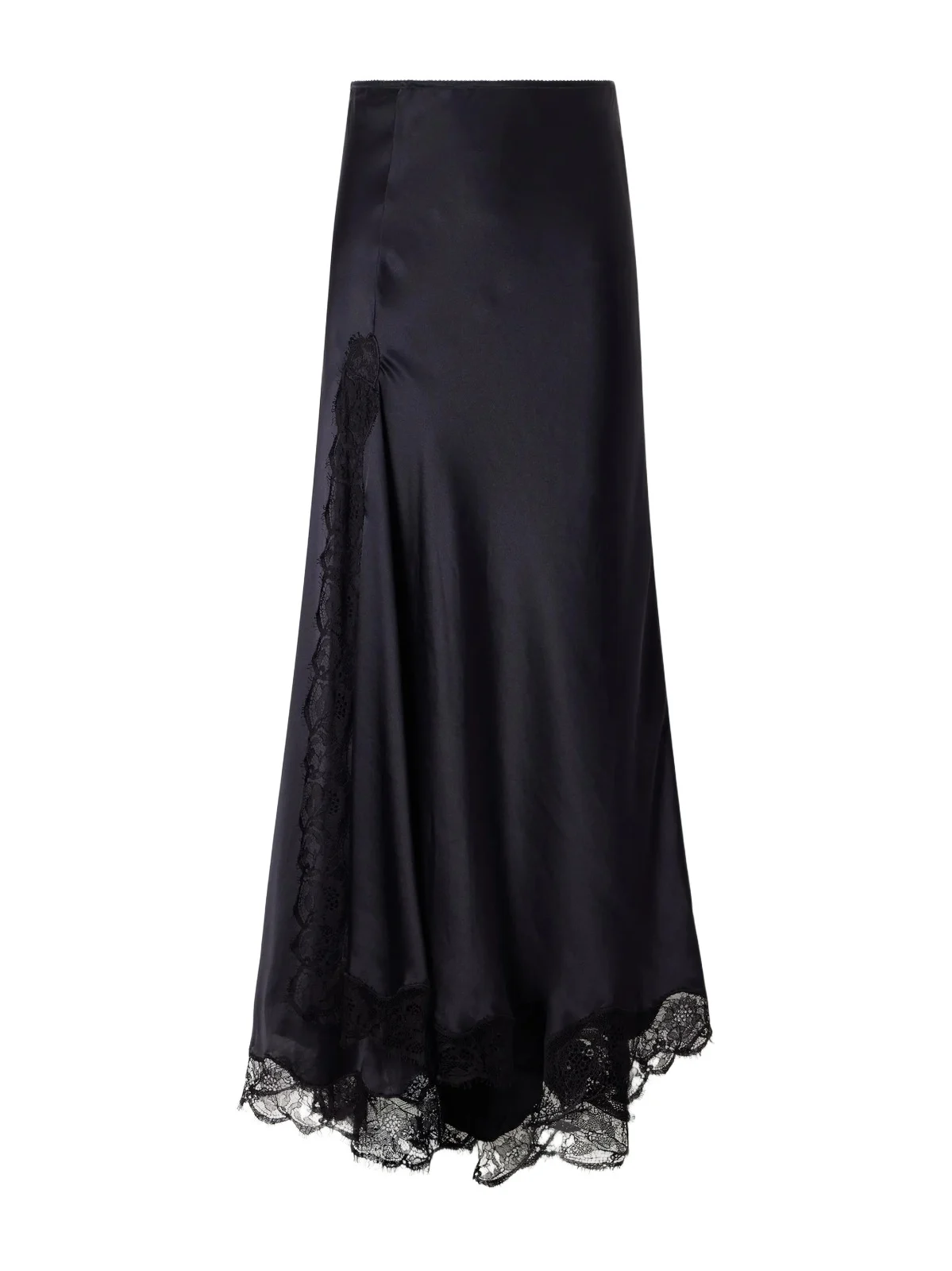Alexandra Lace-detailed Silk-blend Satin Midi Skirt Alexandra Lace-detailed Silk-blend Satin Midi Skirt