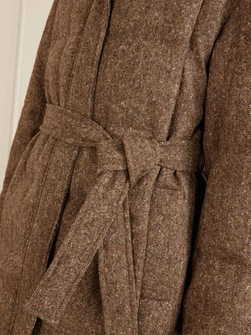 Brunello Cucinelli Hooded Belted Padded Quilted Shearling-trimmed Wool-blend Down Jacket | Thumbnail 6 Brunello Cucinelli Hooded Belted Padded Quilted Shearling-trimmed Wool-blend Down Jacket | Thumbnail 6