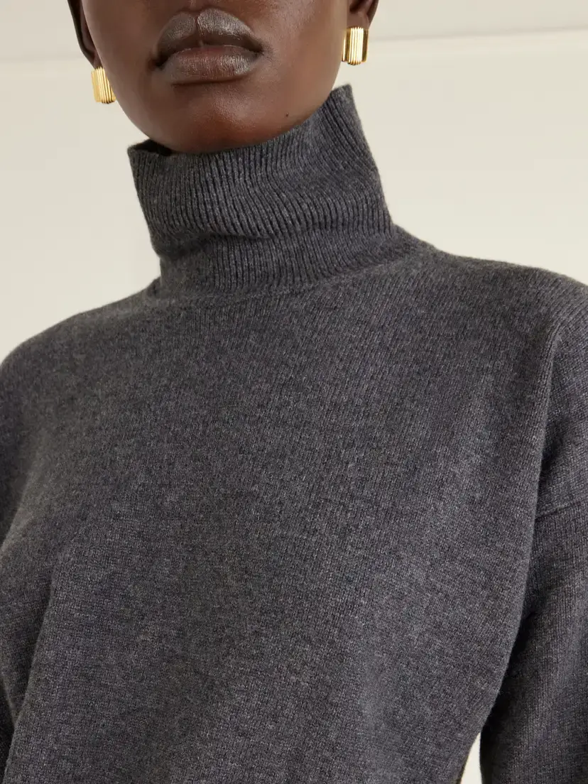 RÓHE Asymmetric Wool And Cashmere-blend Turtleneck Sweater | Thumbnail 4 RÓHE Asymmetric Wool And Cashmere-blend Turtleneck Sweater | Thumbnail 4