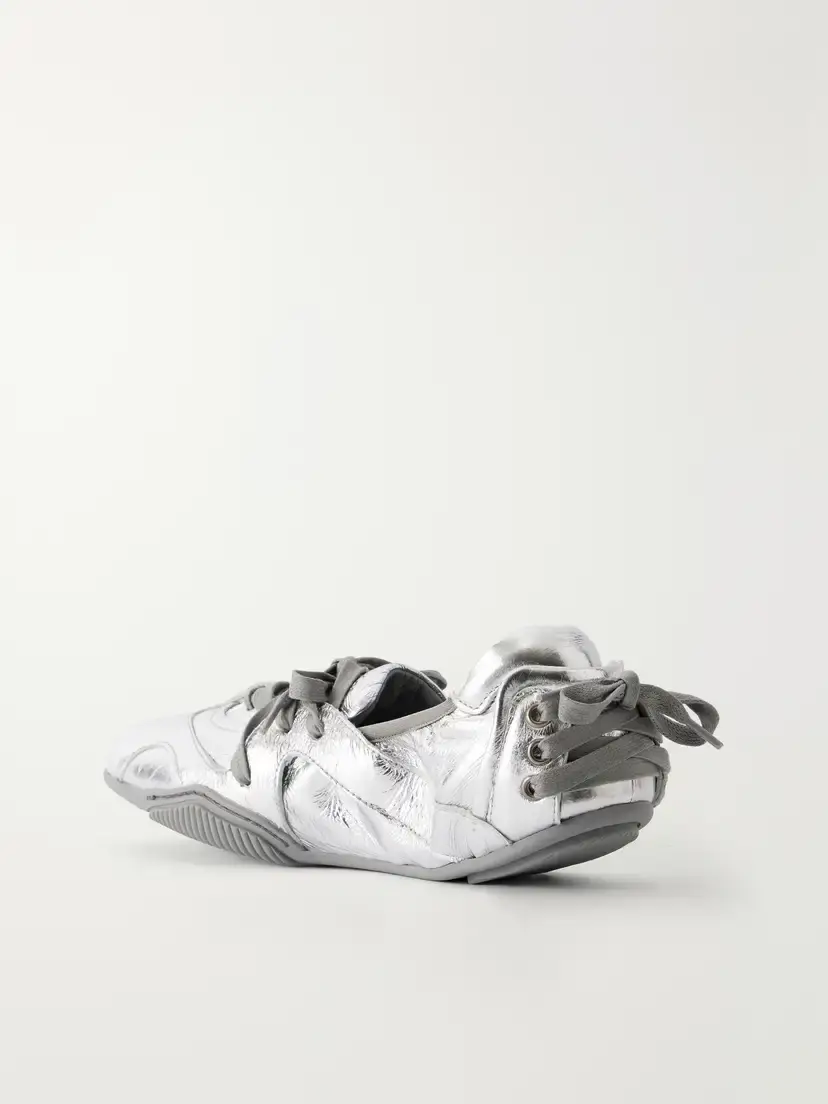 Acne Studios Lace-up Suede And Leather Ballet Flats | Thumbnail 3 Acne Studios Lace-up Suede And Leather Ballet Flats | Thumbnail 3