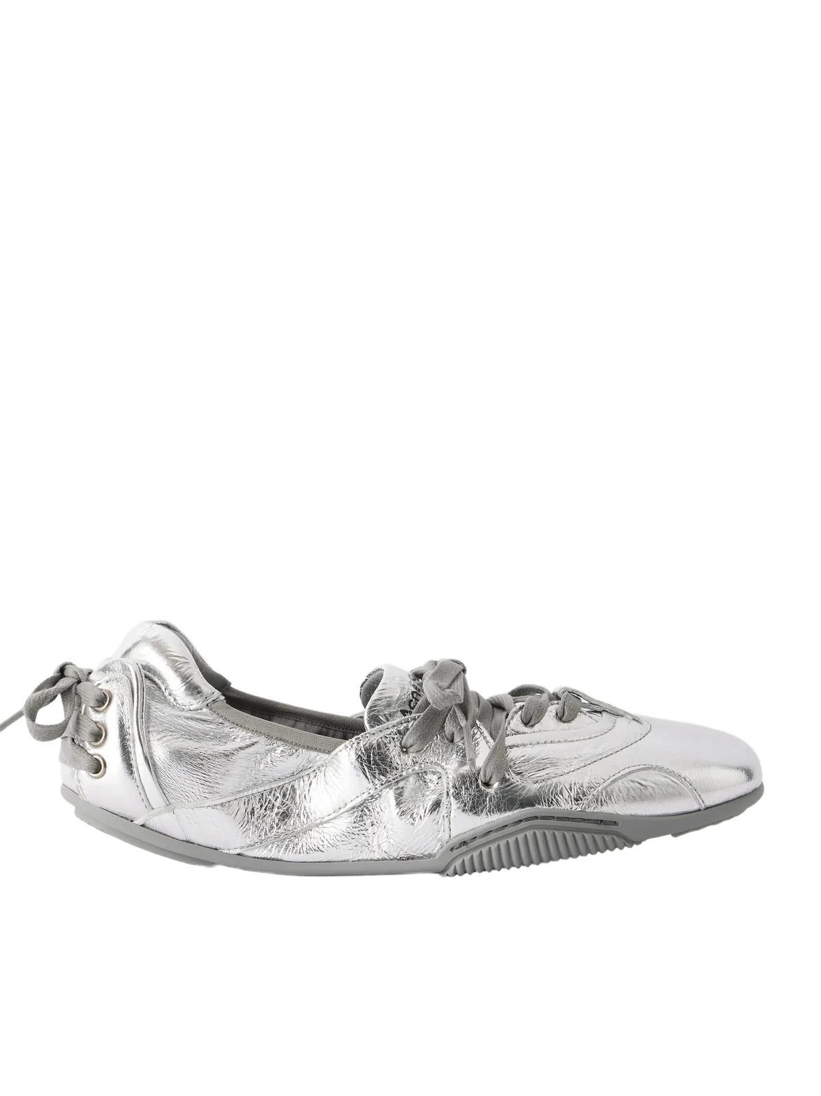 Acne Studios Lace-up Suede And Leather Ballet Flats