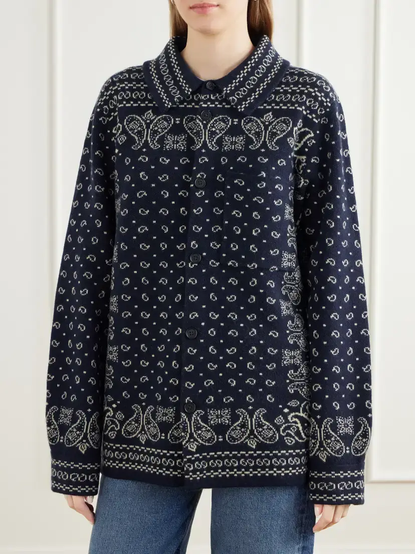 Guest In Residence Intarsia Cashmere Cardigan | Thumbnail 3